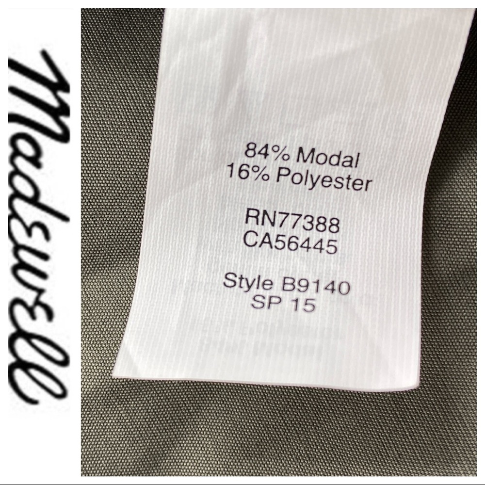 💕SALE💕NWT Madewell Green Pleat Tunic Shirt Dress - Picture 7 of 8